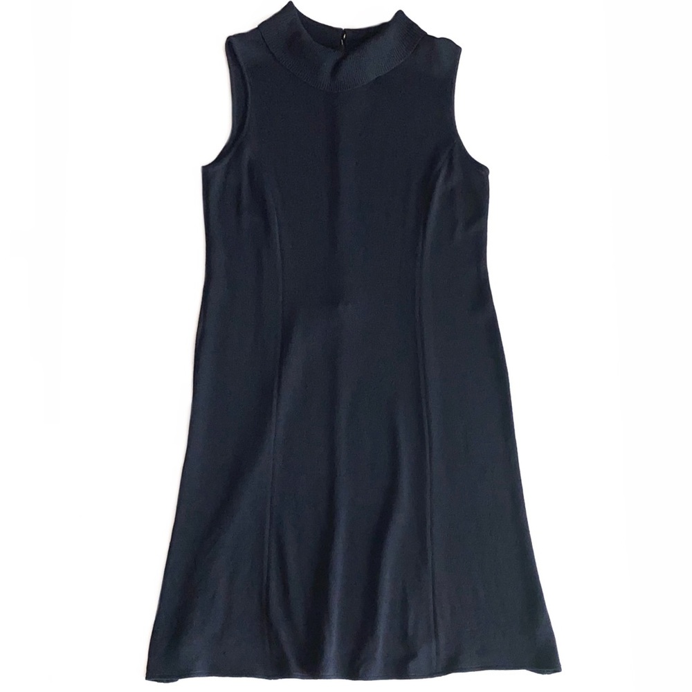 St. John Black Sleeveless Midi Dress